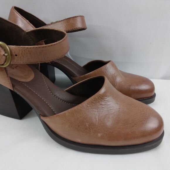 Born Haida Mary Jane Maryjane Pump Brown Leather Heels Size 10 M - Picture 3 of 13
